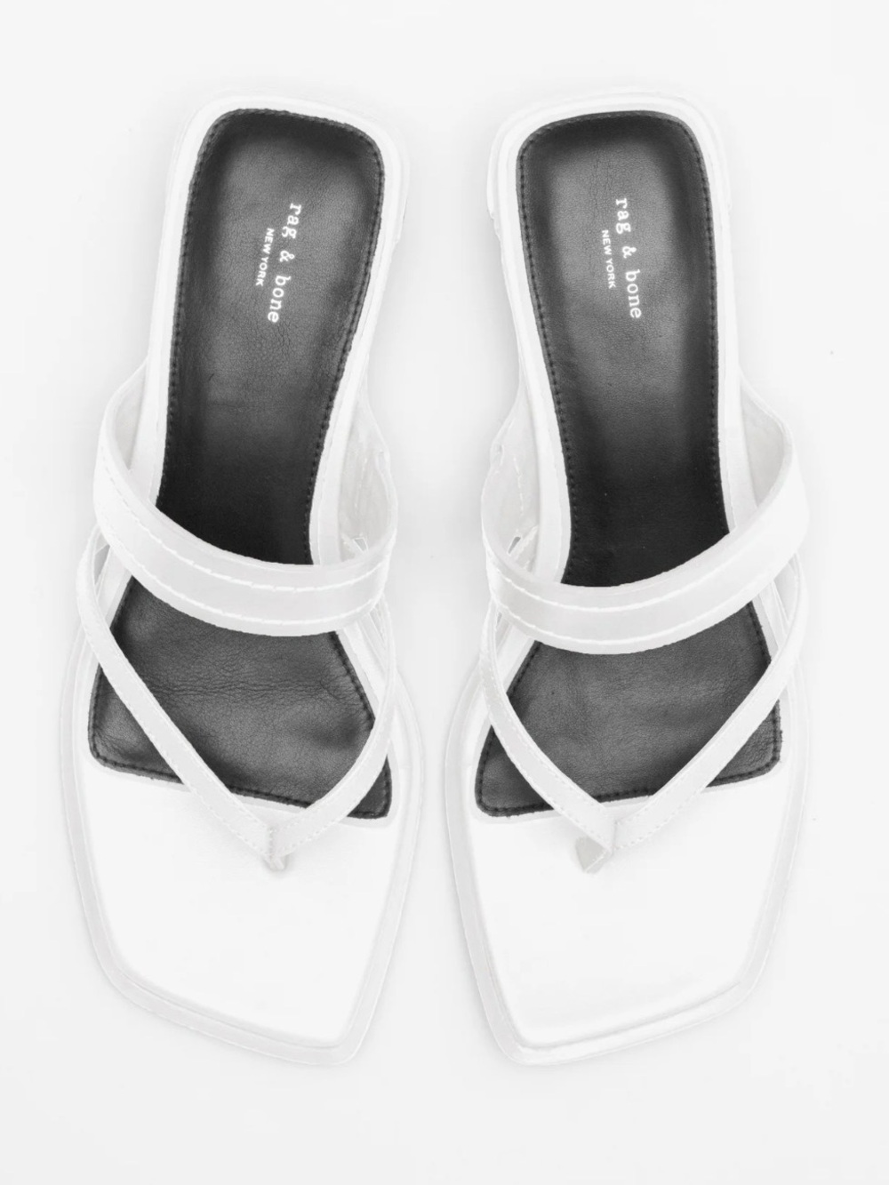 rag & bone White Thong Slide Sandals